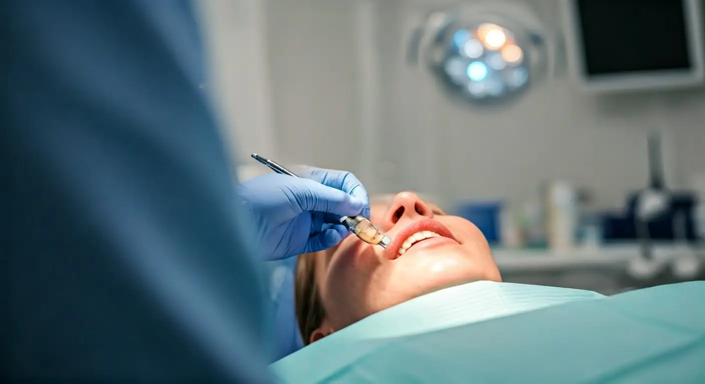 Dental implant procedure in progress