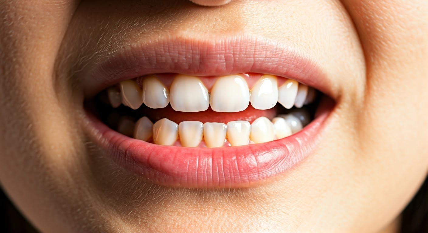 Close-up of loose tooth